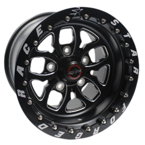 Race Star 15x11 64 Pro Forged Wicked Lug Mount Wheel 6.50BS Black Anodized / Machined Ford 64-511536511B