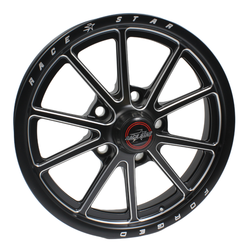 Race Star 65 Pro Forged Stryker 15x3.50 Wheel - 1.75 BS - Black Anodized / Machined (GM - Lug Mount) 65-53547172B