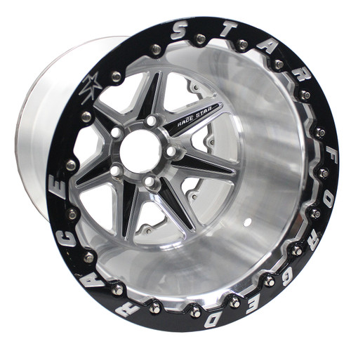 Race Star 72 ValStar 15x8.00 Wheel - 5x4.75 BC 4.50 BS - Single Beadlock - Machined / Black Accents (GM) 72-580474511M