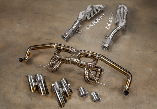 Valvetronic True F1 Non-Valved Sport Exhaust System w/ Free Flow Race Headers - Titanium (2015 - 2020 Lamborghini Huracan LP-580 / LP-610) LAM.HUR.F1.FFH.1.TI