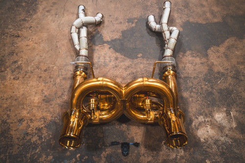 Valvetronic Valved Sport Exhaust System w/ Free Flow Race Front Pipes - Dual Pneumatic Valves - Stainless Steel (2018 - 2023 Lamborghini Aventador SVJ / 2021 - 2023 Aventador Ultimae) LAM.SVJ.VSES.FF.AG