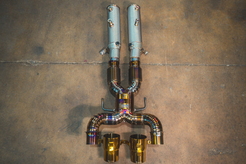 Valvetronic F1 Exhaust Package w/ Race Free Flow Pipes - Rear Section Only - Titanium (2023 - 2026 McLaren Artura) MAC.ARTURA.F1.FF.TI