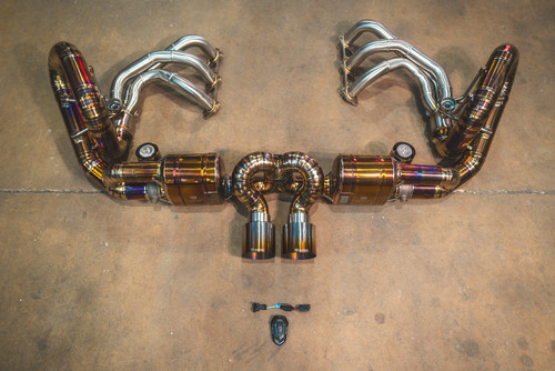 Valvetronic Valved Sport Exhaust System w/ Free Flow Race Headers - Titanium (2014 - 2019 Porsche 991 GT3 / 2016 - 2019 Porsche 991 GT3 RS) POR.991.GT3.VSES.FFH.TI