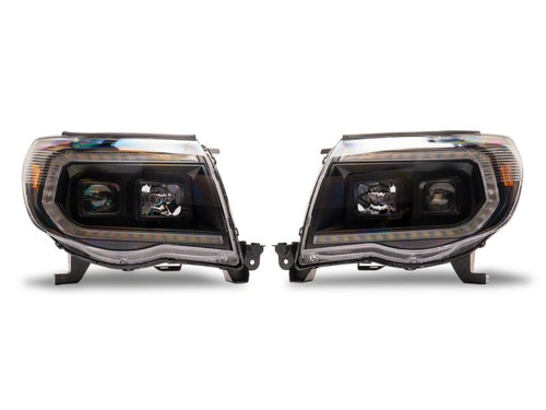 Raxiom 05-11 ToyotaTacoma Axial Series Switchback Projector Headlights- Black Housing- Clear Lens - TT23361 Photo - Primary