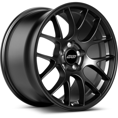 Apex EC-7 18x11 Satin Black flow-formed wheel for Ford Mustang with 5x114.3 bolt pattern and ET52 offset