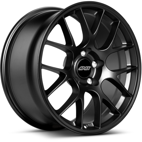 Apex EC-7 18x8.5 Satin Black flow-formed wheel for BMW with 5x120 bolt pattern and ET35 offset