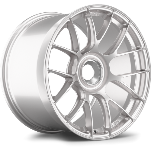 Apex EC-7RS 19x12 forged Porsche Center Lock wheel in Race Silver with ET46 offset and Sprint Line construction