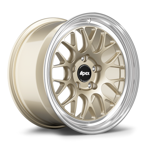 Apex ML-10RT 17x9 forged BMW wheel in Gloss Motorsport Gold with machined outer lip