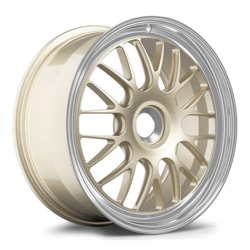 Apex ML-10RT 20x9 forged touring wheel in Gloss Motorsport Gold Machined Lip finish with Porsche Center Lock mounting and ET47 offset