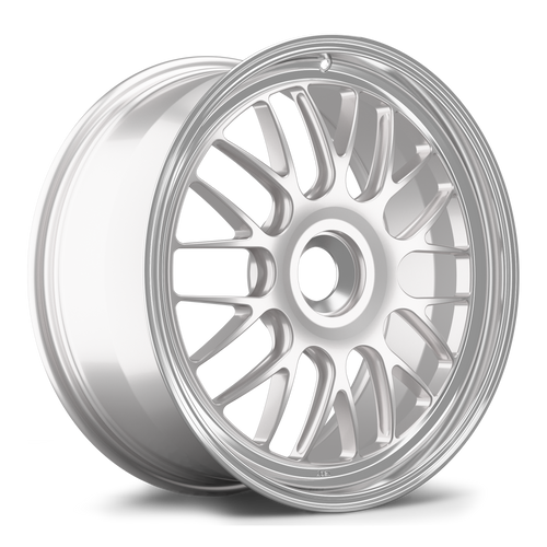 Apex ML-10RT 20x9 forged touring wheel in Race Silver Machined Lip finish with Porsche Center Lock mounting and ET47 offset