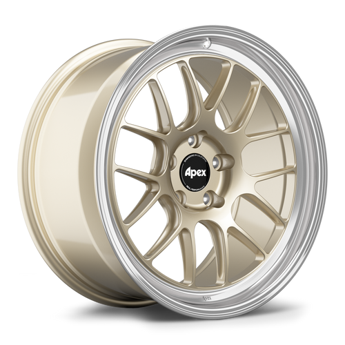 Apex ML-7RT 19x10 forged BMW wheel in Gloss Motorsport Gold Machined Lip with 5x112 BP and ET38 offset