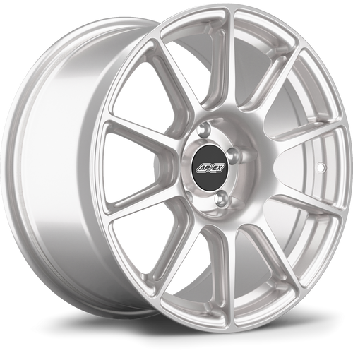 Apex SM-10 17x9 flow formed Audi Volkswagen wheel in Race Silver with 5x112 bolt pattern