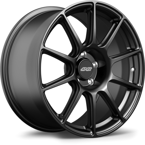 Apex SM-10 18x8.5 Satin Black flow-formed wheel for Audi and Volkswagen with 5x112 bolt pattern