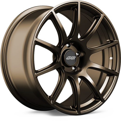 Apex SM-10 19x11 Satin Bronze flow-formed wheel with 5x114.3 bolt pattern and ET52 offset for Mustang applications