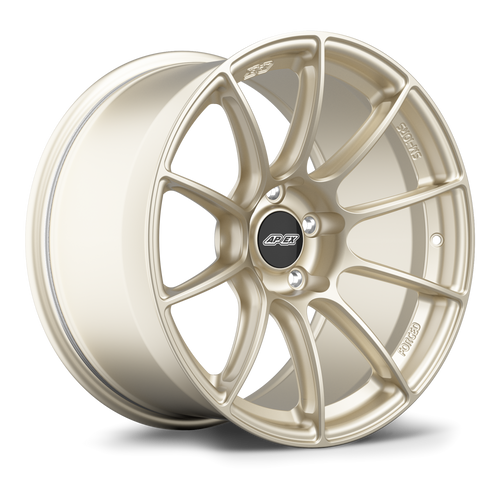 Apex SM-10RS 18x11 Motorsport Gold forged wheel with 5x120.65 bolt pattern and ET38 offset for Chevrolet applications