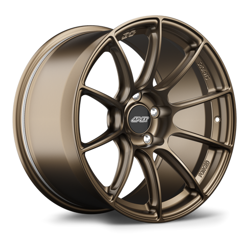 Apex SM-10RS 18x13 Satin Bronze forged wheel with 5x120.65 bolt pattern and ET56 offset for Chevrolet performance vehicles
