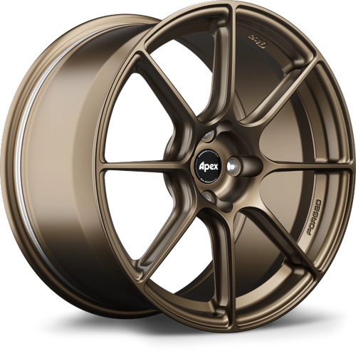 Apex SM-8RS 17x8 forged wheel in Satin Bronze with 4x100 bolt pattern ET40 and 54.1mm center bore SM8RS178ET40-4100-541-NSBZ