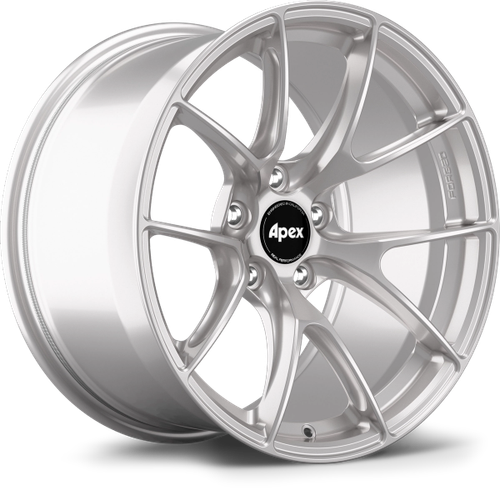 Race Silver Apex VS-5RS 19x10 forged performance wheel for BMW with 5x120 bolt pattern ET25 and 72.56mm center bore