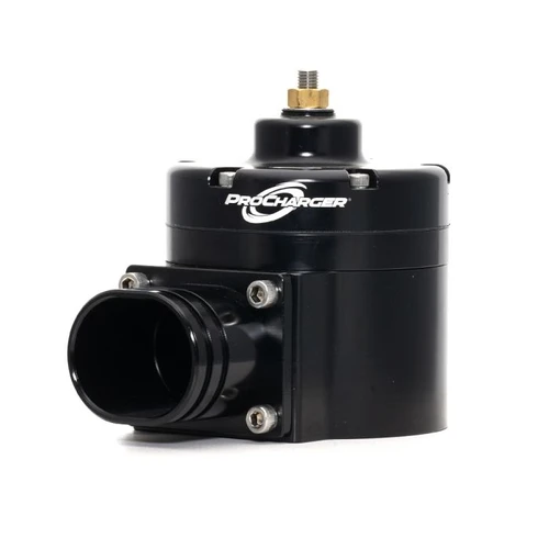 Black ProCharger enclosed race blow-off valve with steel flange and hardware part 3FASS-007B