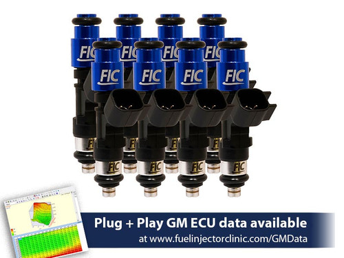 FIC IS300-0775H 775cc 74 lb/hr SBC Gen II injector set with PGTUSC8 pigtails