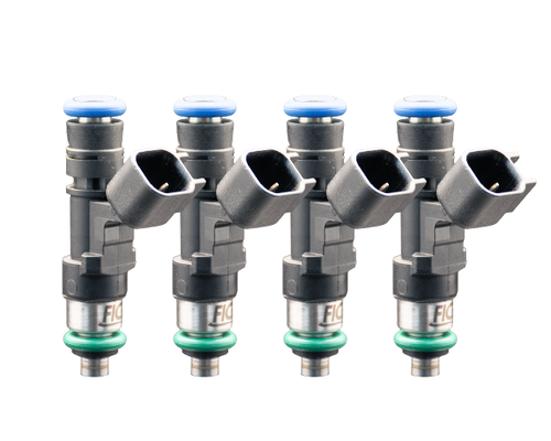 ISC-0650H-4 Fuel Injector Clinic 650cc high impedance injector set with 53mm height and 14mm by 14mm O-ring configuration