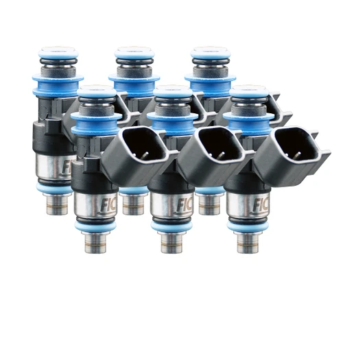 Fuel Injector Clinic 850cc SHORT six cylinder injector set 38mm height with 11mm top and 11mm bottom O-rings Product Code 0850-38-11-11-6