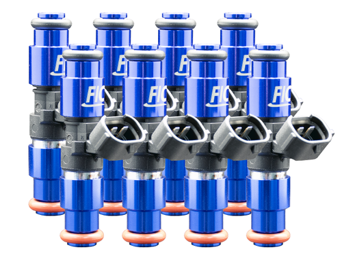 Fuel Injector Clinic 2150cc eight cylinder fuel injector set 64mm with 14mm top and 15mm bottom O-rings 2150-64-14-15-8