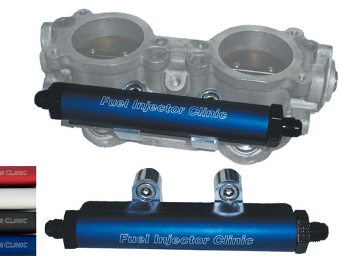 Fuel Injector Clinic RL-STI-8-6 Blue top-feed conversion fuel rails for 2004-2006 Subaru STI and 2005-2006 Legacy GT