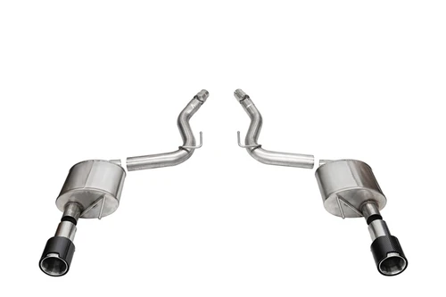 Corsa 3" Axle-Back Exhaust - Sport - 4.5" Polished Carbon Fiber Tips (2024 - 2026 Mustang GT Coupe - Non Active) 21253CF
