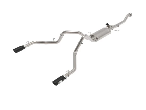 aFe Gemini XV 3" Cat-Back Exhaust System - Dual Black Tip (2021 - 2026 F150 Tremor) 49-33160-B