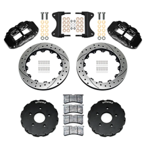 Wilwood Forged Narrow Superlite 6R Big Brake Front Brake Kit - 13.06 Drilled & Slotted Rotors - Black (2014 - 2019 C7 Corvette) 140-18531-D