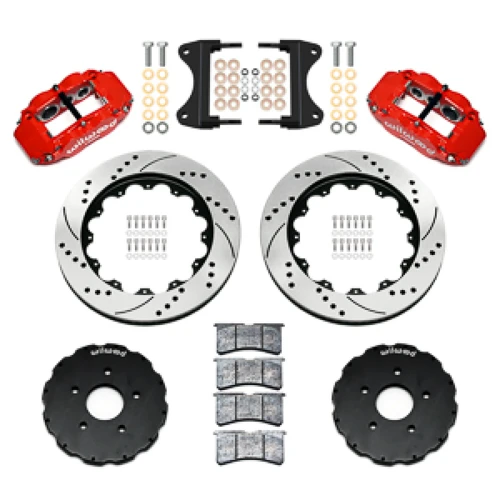 Wilwood Forged Narrow Superlite 6R Big Brake Front Brake Kit - 14.00" Drilled & Slotted Rotors - Red (2014 - 2019 C7 Corvette) 140-18532-DR