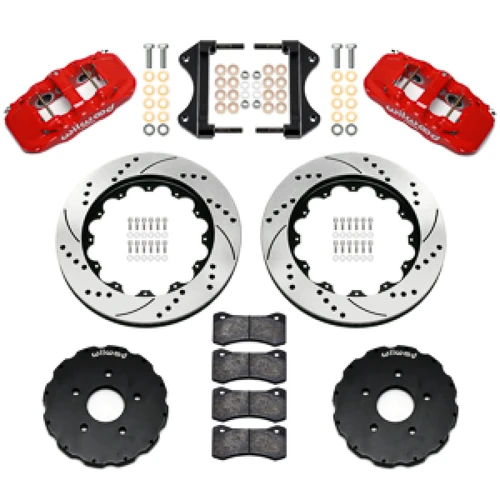Wilwood AERO6 Big Brake Front Brake Kit - 14" Drilled & Slotted Rotors - Red (2014 - 2019 C7 Corvette) 140-18535-DR