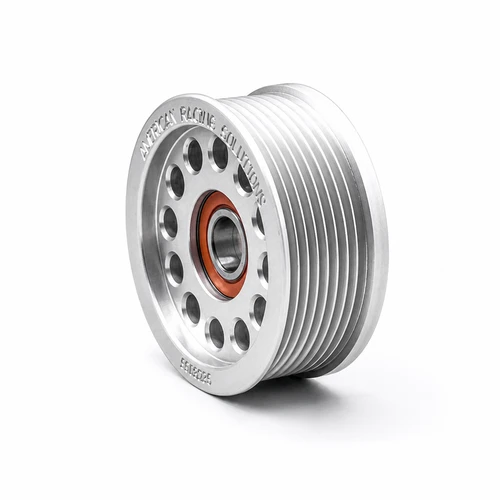ARS 90mm x 8 Rib Grooved Billet Pulley - Double Bearing 009008DBG