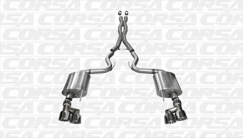 Corsa Exhaust Sport Catback Polished Quad Tip (15-17 Mustang GT) 14337