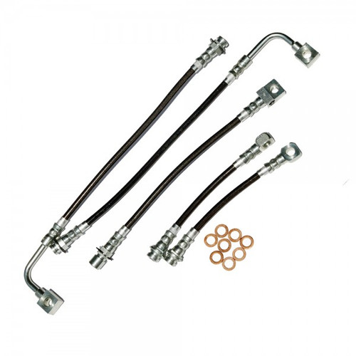 J&M NO Traction Control Brake Hose Kit 5pc Clear Coat (98-02 Camaro/Firebird) 22507-C