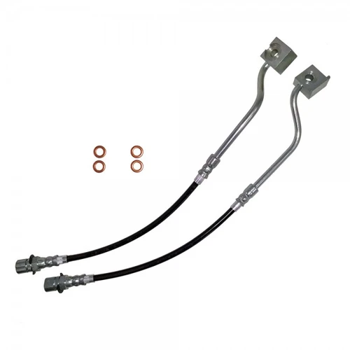 J&M Stainless Steel Brake Hose Kit - Front - Clear (1987 - 1993 Mustang) 22515F-C