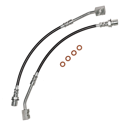 J&M Stainless Steel Brake Hose Kit - Front - Black (1999 - 2004 Mustang GT) 22517-B