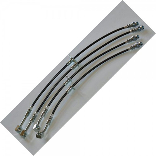 J&M Stainless Steel Brake Hose Kit - Front & Rear - Clear (2010 - 2015 Camaro) 22570-C