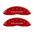 MGP Caliper Covers Escalade Logo Red Finish Silver Characters (07-16 Escalade) 35015SESCRD