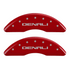 MGP Caliper Covers Denali Logo Red Finish Silver Characters (2011 - 2019 Sierra 2500 / 3500) 34003SDNLRD