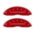 MGP Caliper Covers Gen 5 Camaro & SS Logo Red Finish Silver Characters (2010 - 2015 Camaro SS) 14036SCS5RD