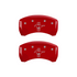 MGP Caliper Covers Mustang & Bar and Pony Logo Red Finish Silver Characters (2010 - 2014 Mustang) 10198SMBPRD