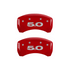 MGP Caliper Covers Mustang & 5.0 Logo Red Finish Silver Characters (2010 - 2014 Mustang GT) 10198SM50RD