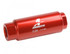 Aeromotive Filter In-Line 40-m Fabric Element 3/8  NPT Port Bright-Dip Red SS Series 1-1/4" OD 12303