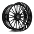 Axe Wheels 24x12 AF7 Fully Forged Aluminum Wheel -  106 Bore - 6x135 BC - -44 Off Set - Gloss Black Milled - 241212H-44AF7BM-6135