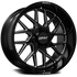 Axe Wheels 22x12 BTO-3 Offroad Aluminum Wheel - 87.1 Bore - 5x127 BC - -44 Off Set - Gloss Black Double Milled - 221210H-44BT03BM-5127