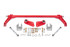 BMR Xtreme Anti-Roll Bar Kit - Bolt-On - Bearing - Hollow - 1.5" - Red (2005 - 2014 Mustang / 2007 - 2014 GT500) ARB753R