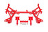 BMR Tubular K-Member w/Low Mount Turbo - LS1 Motor Mounts - Pinto Mounts - Red (1993 - 2002 F-Body) KM349R