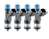 ISC-0650H-4 Fuel Injector Clinic 650cc high impedance injector set with 53mm height and 11mm by 16mm O-ring configuration